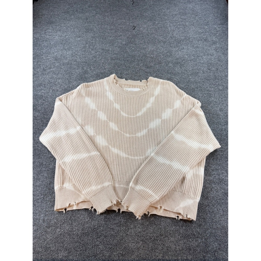 Pistola Denim Tan White Tie Dye Distressed Ribbed Cotton Sweater P2002HCS-MSD